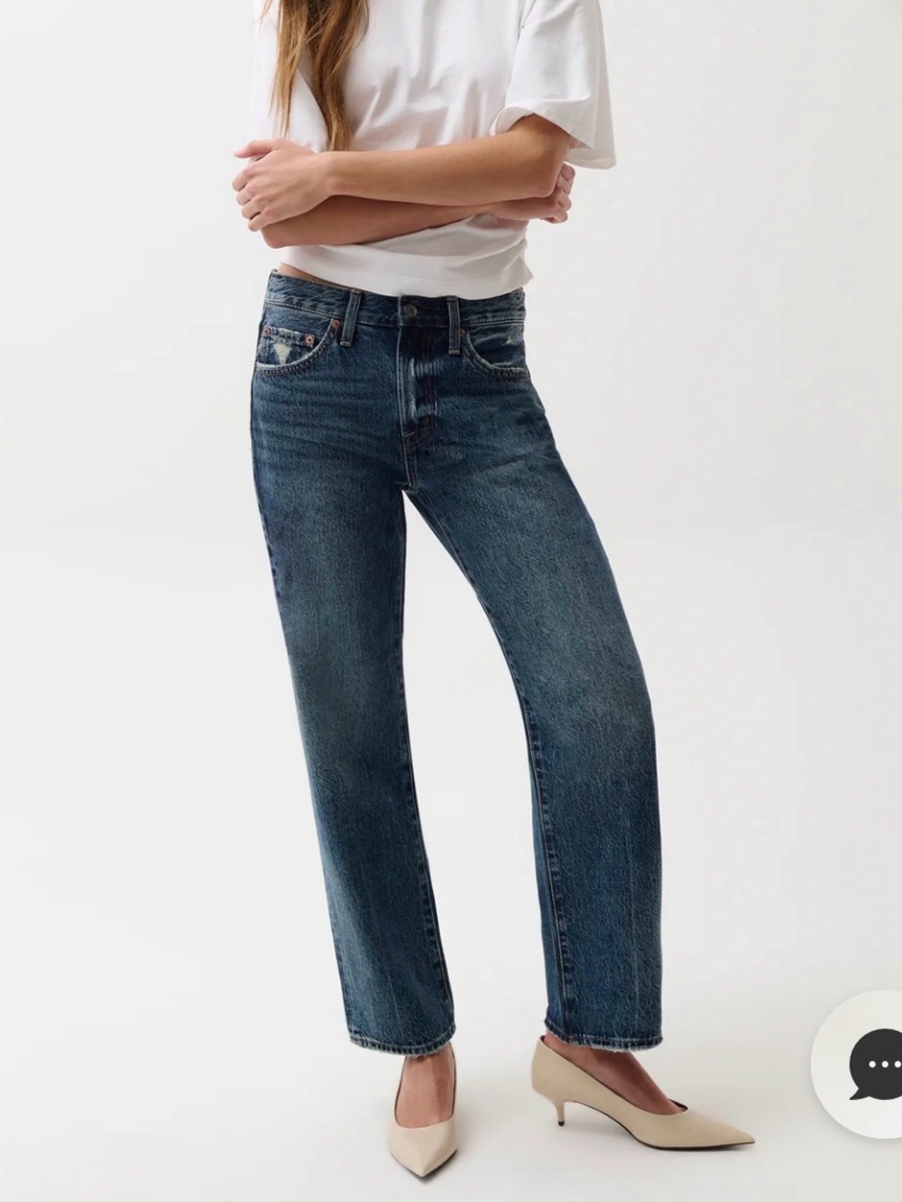 pistola Lexi Mid-Rise Bowed Straight-Leg Jeans in Artisan